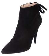 Thumbnail for your product : Miu Miu Suede High-Heel Booties Black Suede High-Heel Booties