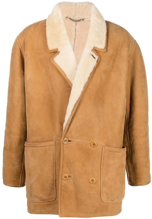 Vintage Cult 1980s Sheepskin Double-Breasted Coat