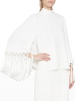 Thumbnail for your product : Andrew Gn Fringe-Trim Turtleneck Flare-Sleeve Top