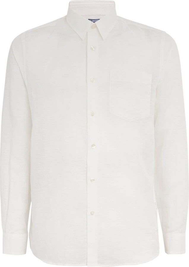 Vilebrequin Cotton-Linen Embroidered Caroubis Shirt
