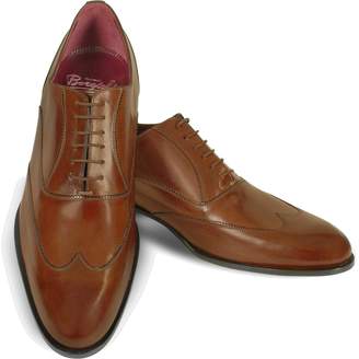 Fratelli Borgioli Handmade Brown Italian Leather Wingtip Oxford Shoes