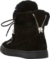 Thumbnail for your product : Giuseppe Zanotti Shearling-Lined Double-Zip Sneakers-Black