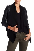 Thumbnail for your product : Blanknyc Denim Faux Leather Drape Front Jacket