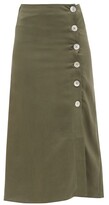 Thumbnail for your product : BELIZE Rosa Buttoned Linen Midi Skirt - Khaki
