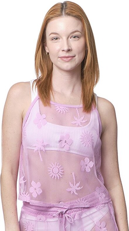 Miken Juniors' Mesh Lace Racerback Tank Top