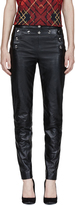 Thumbnail for your product : McQ Black Leather Snap-Placket Lace-Up Trousers