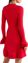 Thumbnail for your product : Esteban Cortazar Paneled Ribbed And Stretch-knit Mini Dress