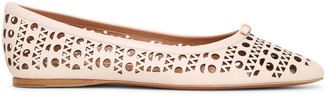 Alaia Pointed blush leather ballet flats