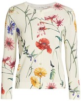 Thumbnail for your product : Oscar de la Renta Floral Knit Cardigan