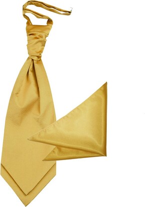 DQT Men Satin Gold Cravat and Pocket Square - ShopStyle Scarves