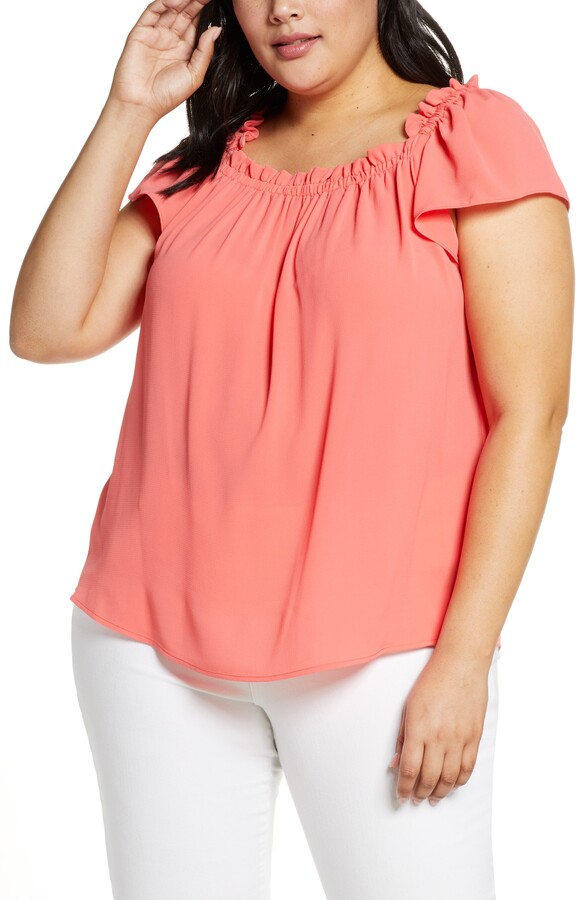 CeCe Ruffle Neck Top - ShopStyle