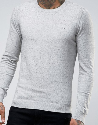Diesel Crew Knit Sweater K-Maniky Slim Fit in Light Gray