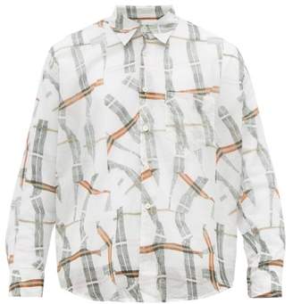 Our Legacy Coco Cracked-check Cotton Shirt - Mens - White Multi