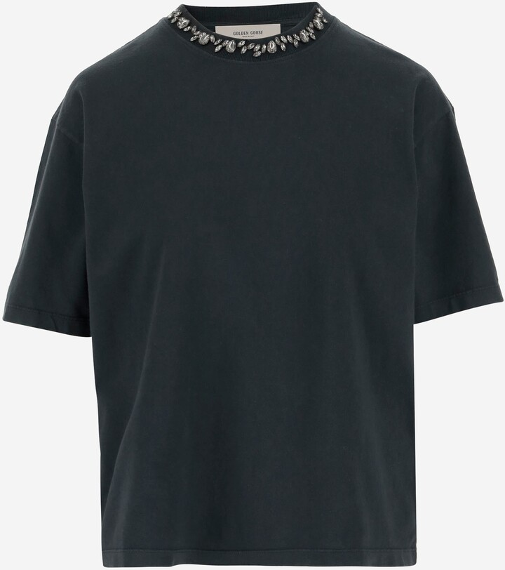 Golden Goose Cotton T-shirt With Crystals
