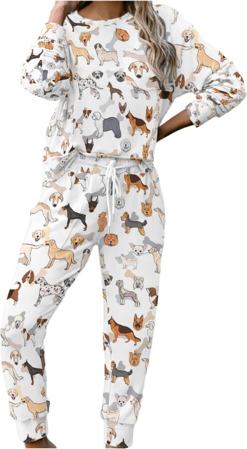 Auqie Women's Dachshund German Shepherd Pyjama Set Long Trousers Sleepwear  and Long Trousers - ShopStyle