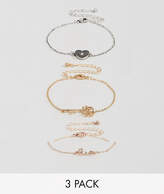 Thumbnail for your product : New Look Heart And Key Charm Bracelet