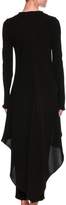 Thumbnail for your product : High-Low Ruched Funnel-Neck Silk Tunic, Black