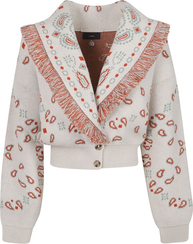 Alanui Bandana Jacquard Cropped Cardigan