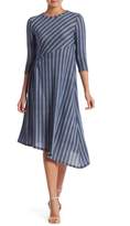 Thumbnail for your product : Paolino Striped Asymmetrical Hem Dress