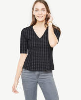 Thumbnail for your product : Ann Taylor Petite Houndstooth Peplum Top