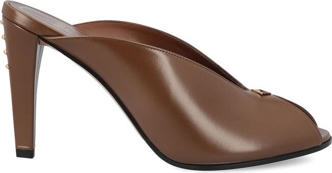 Fendi Filo Logo Plaque Heeled Sandals - ShopStyle