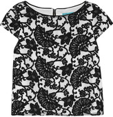 Thumbnail for your product : Alice + Olivia Connie embroidered tulle top