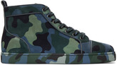 Thumbnail for your product : Christian Louboutin Blue & Green Louis Orlato Flat High-Top Sneakers