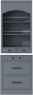 Latitude Run Cabinet Modern 83.7Inch High Kitchen Pantry Freestanding Tall Kitchen Hutch With Top Cupboard With 5 Storage Drawers And Adjustable Shelf Set Of 2