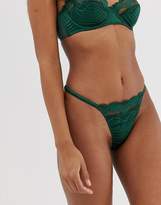 Thumbnail for your product : ASOS Design DESIGN Lusha stab stitch lace and satin thong