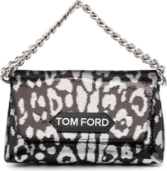 Tom Ford Logo-Patch Sequinned Mini Chain Bag