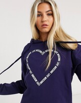 Thumbnail for your product : Love Moschino hooded logo jersey sweater dress in blue