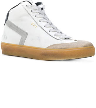 Leather Crown zipped hi-top sneakers