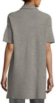 Thumbnail for your product : Eileen Fisher Short-Sleeve Striped Merino Tunic