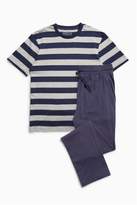 Thumbnail for your product : Next Mens Navy Wide Stripe Jersey Long Set