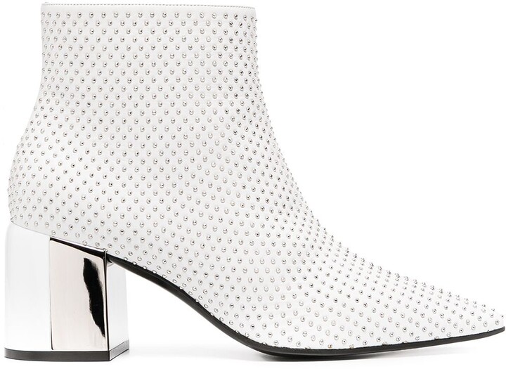 white boots with studs
