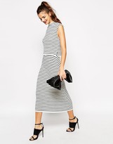 Thumbnail for your product : Daisy Street Ribbed Crop Knit Top With High Neck In Stripe
