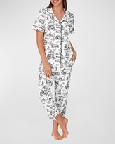 Thumbnail for your product : Bedhead Pajamas Cropped Toile-Print Organic Cotton Pajama Set