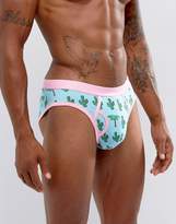 Thumbnail for your product : ASOS Briefs With Cactus Print 5 Pack