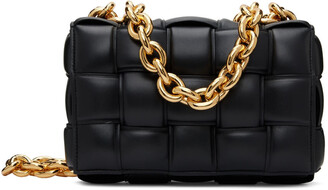 Black And Gold Bag With Gold Chain Strap