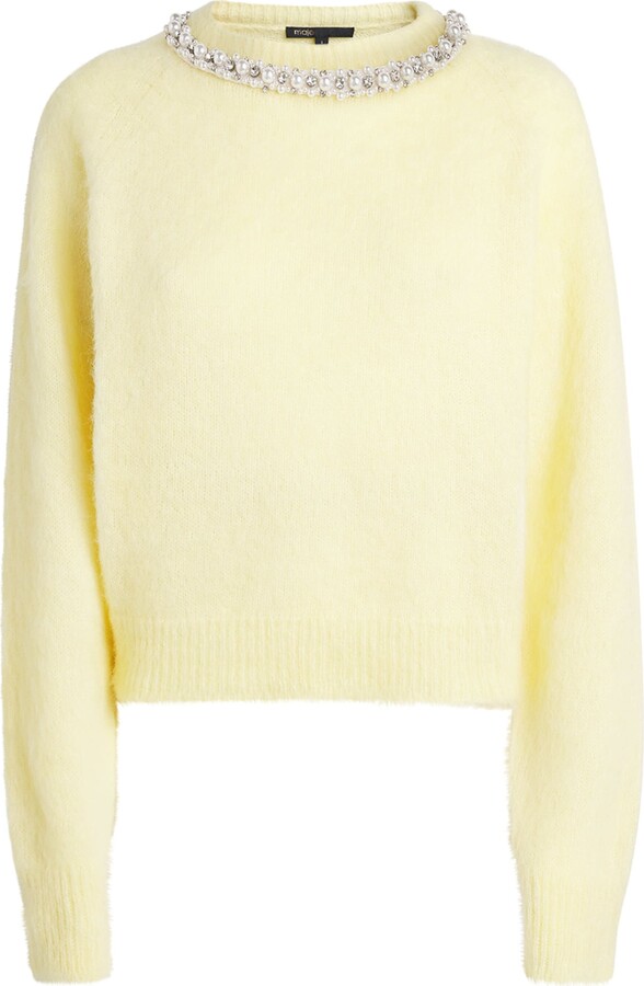 Maje Removable Jewel-Collar Sweater