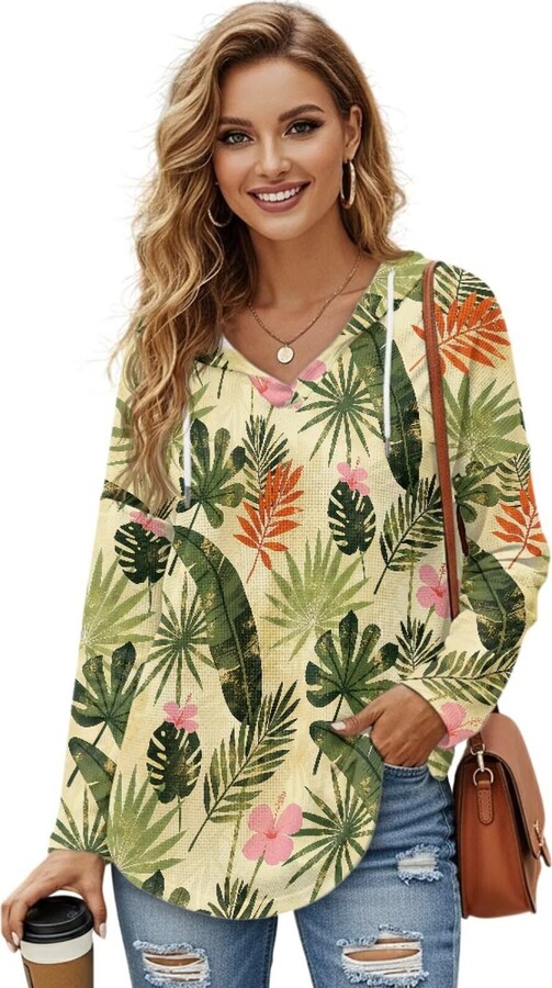 Poetesant American Flag Printed Sweatshirts for Women Sunflower Printed Hoodies V Neck Shirts Long Sleeve Pullover Tops for Fall Winter