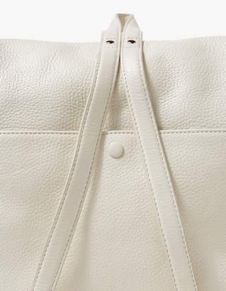 Kara Pebble Leather Backpack in Off White