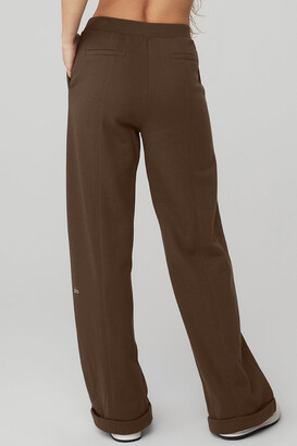 Alo Yoga  High-Waist Trouser Wide Leg Pants in Espresso Brown, Size: 2XS -  ShopStyle