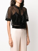 Thumbnail for your product : Emporio Armani Sequin Sheer Cropped Jacket