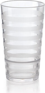 G.E.T. Orbis Shatterproof Opaque Striped Plastic Low Ball Tumbler