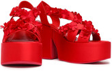 Thumbnail for your product : Simone Rocha Floral-appliqued Satin Platform Sandals