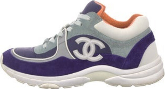 Chanel Interlocking CC Logo Suede Sneakers - Grey Sneakers, Shoes -  CHA948907