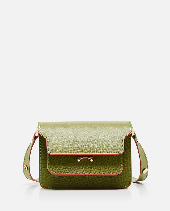 Marni Trunk Mini Saffiano Leather Shoulder Bag - ShopStyle