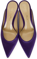 Thumbnail for your product : Gianvito Rossi Purple Satin Paige Kitten Mules