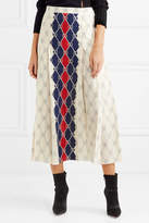 Thumbnail for your product : Gucci Pleated Printed Washed-silk Midi Skirt - Ivory